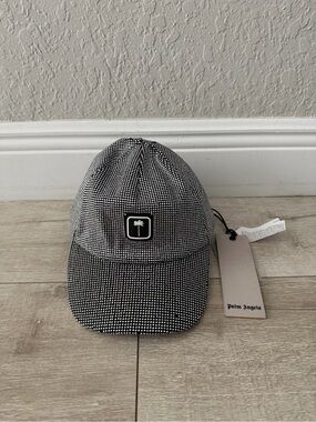 Palm Angels Silver shiny with Palm Logo Embellished baseball cap authentic